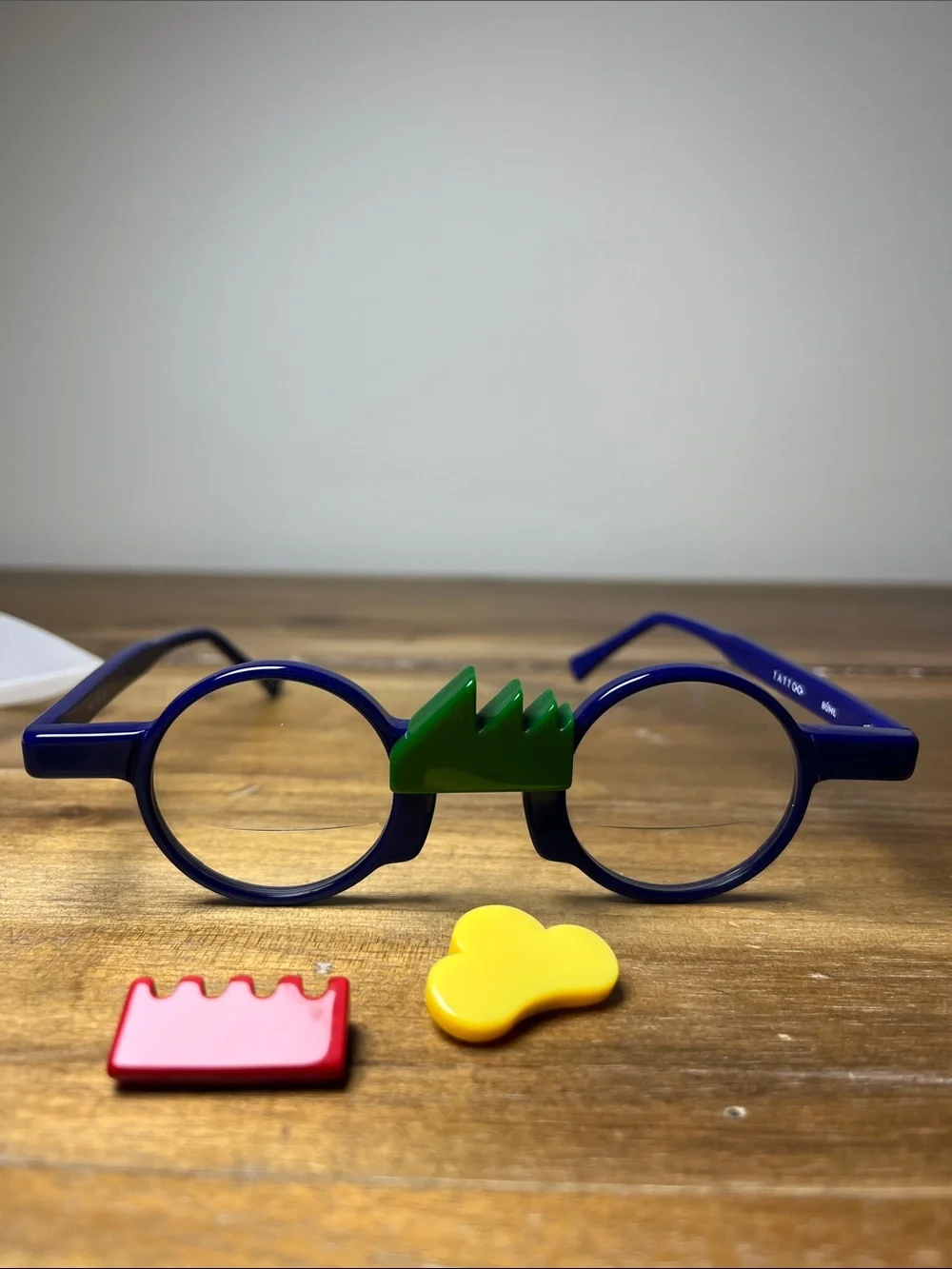 Readers funky  bifocal glasses. maybe 2.0? 1.75? Sabine be style